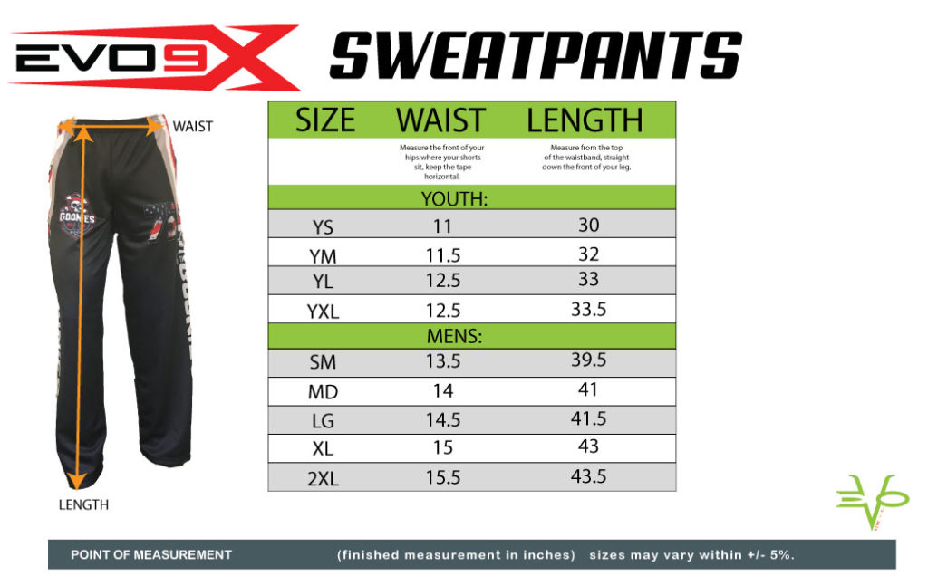 Size Chart / Pants / Kaffetech Fusion Sweatpants - Outerboro - Performance  Cut and Sewn