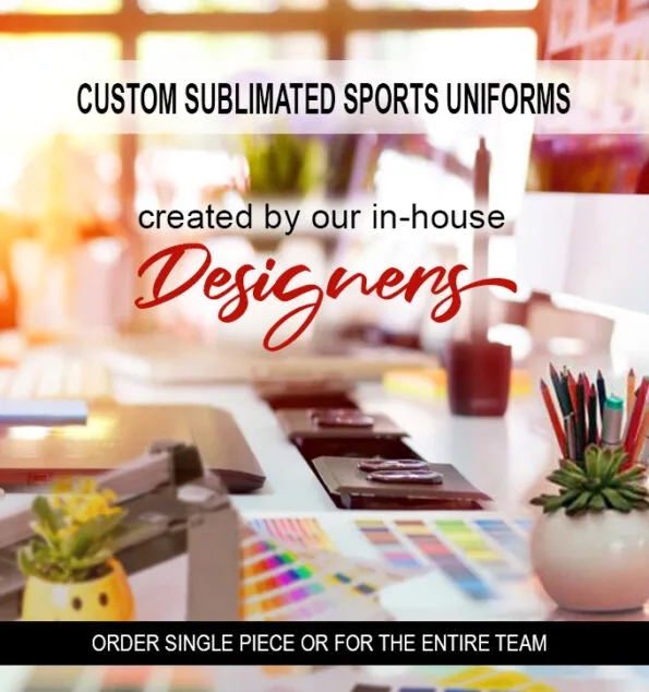 EVO9X custom sublimated sports uniforms are designed for competitive players and created with our in-house graphic design team in the USA.
