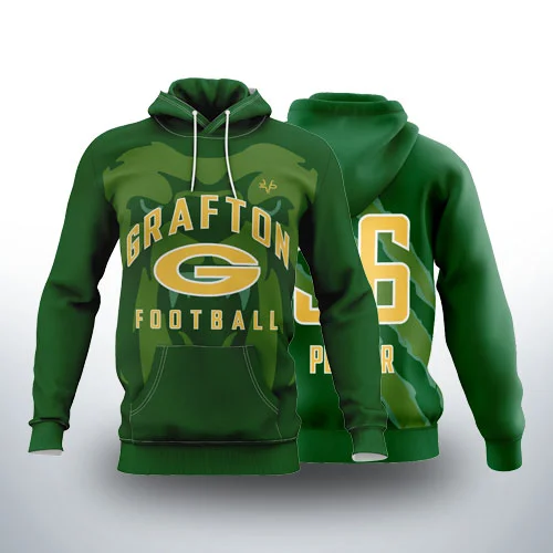 Full-Dye Custom Sublimated Football Hoodies in the USA by EVO9X Comfortable, Durable Team Apparel for Athletes