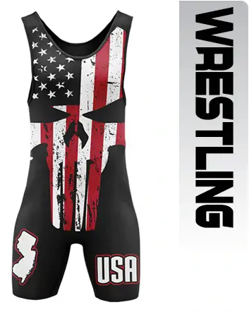 Made for serious competition, EVO9X full-dye custom sublimated wrestling uniforms stand up to intense play across the USA.