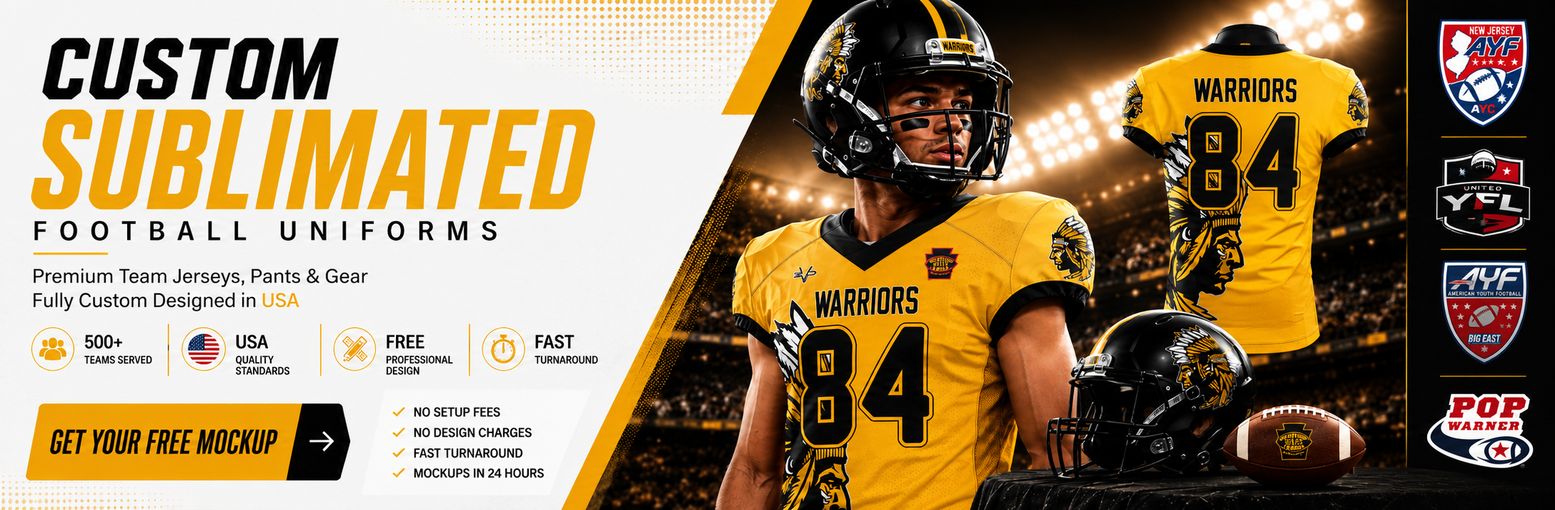 custom sublimated football uniform banner website